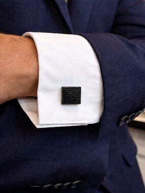 paparazzi Black Textured Square Cufflinks